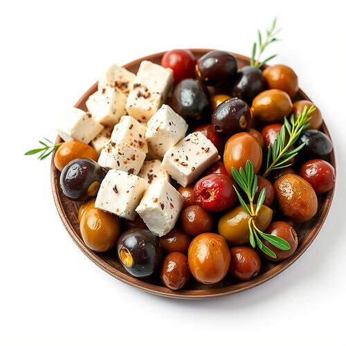 Mediterranean Snack Mix Model Pack with Olives and Cheese Low-poly 3D model