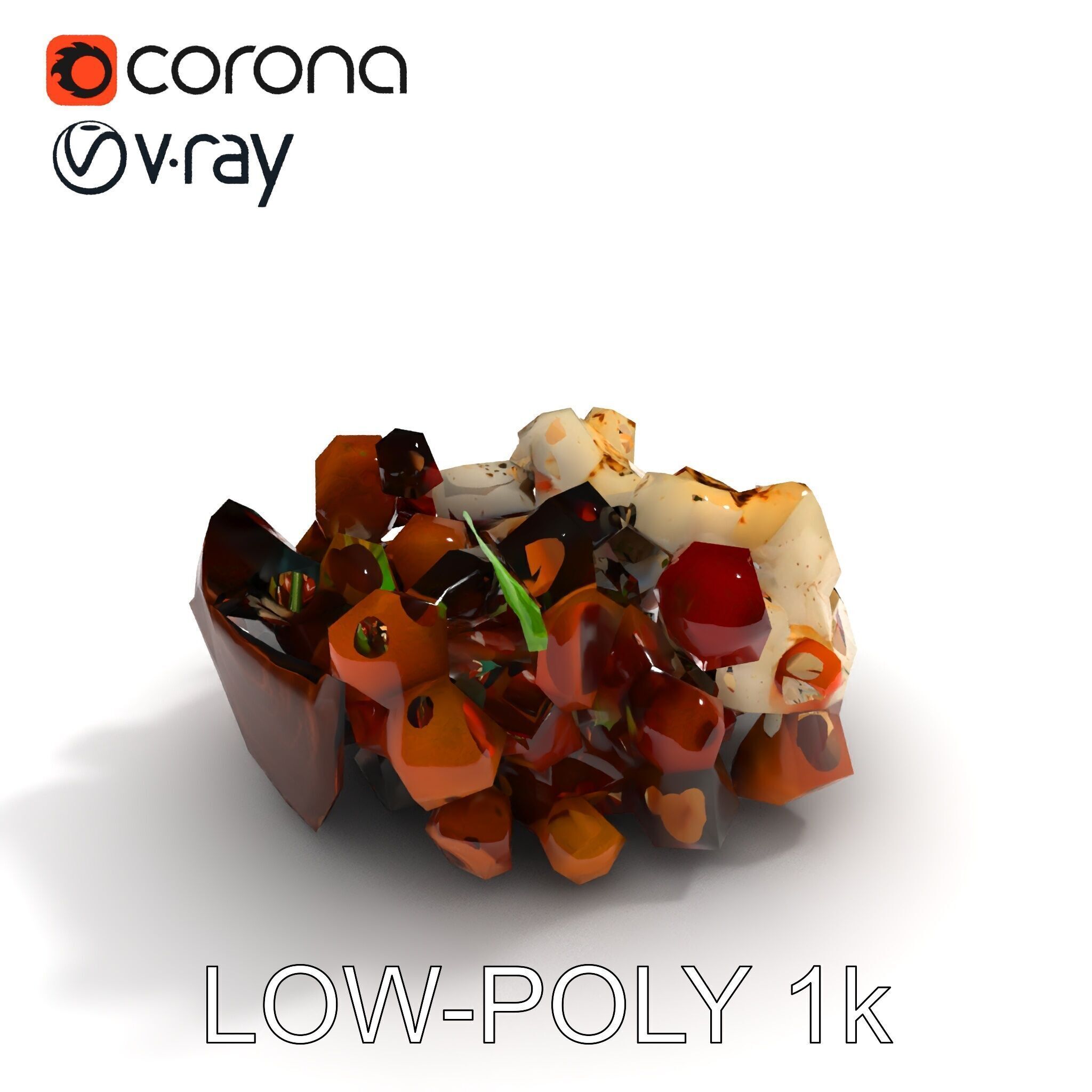 Mediterranean Snack Mix Model Pack with Olives and Cheese Low-poly 3D model_28