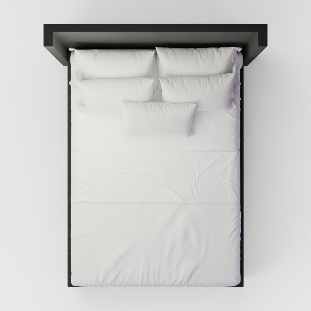 Modern Wingback Bed 3D model_10