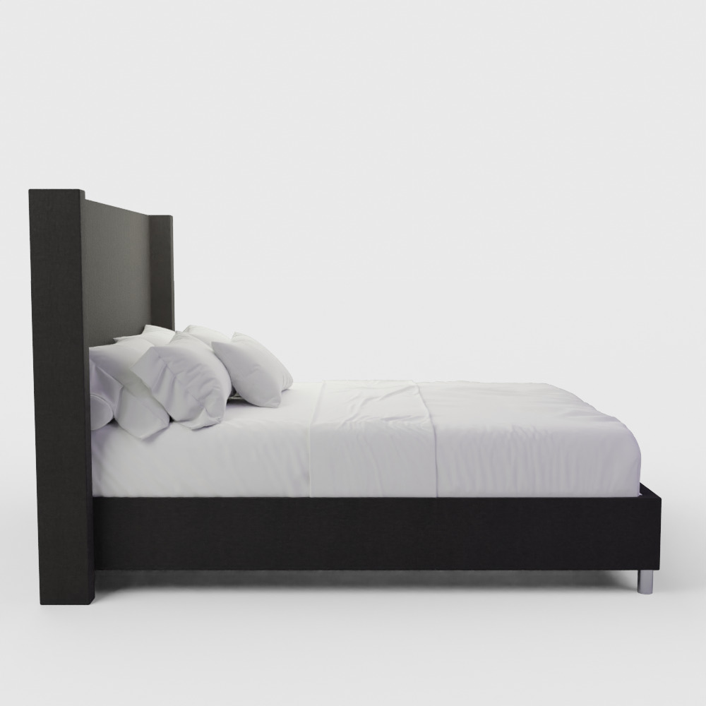Modern Wingback Bed 3D model_7