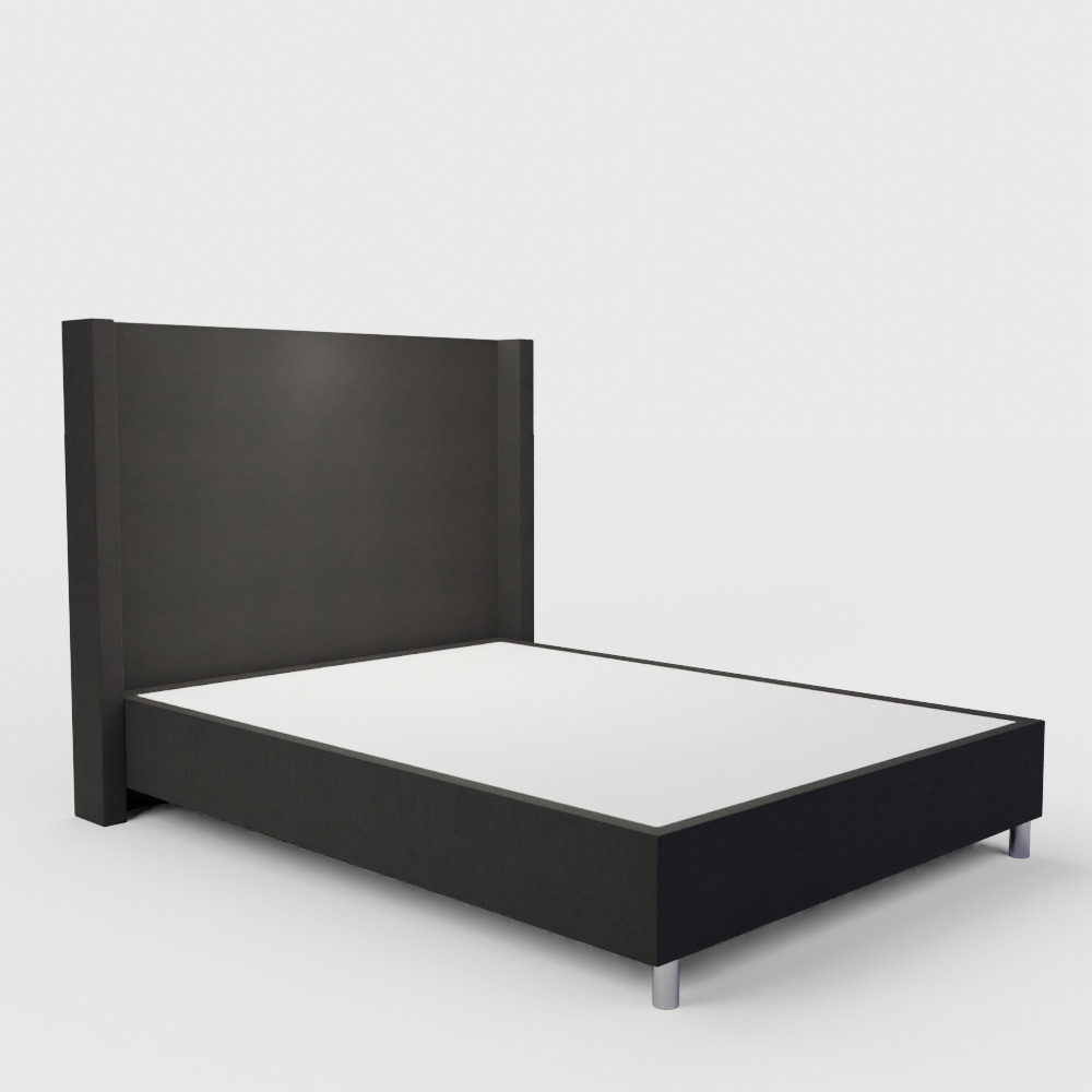 Modern Wingback Bed 3D model_4