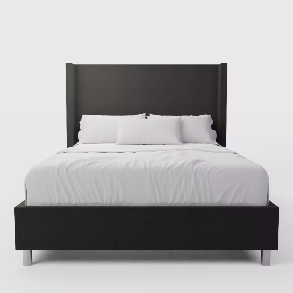 Modern Wingback Bed 3D model_0