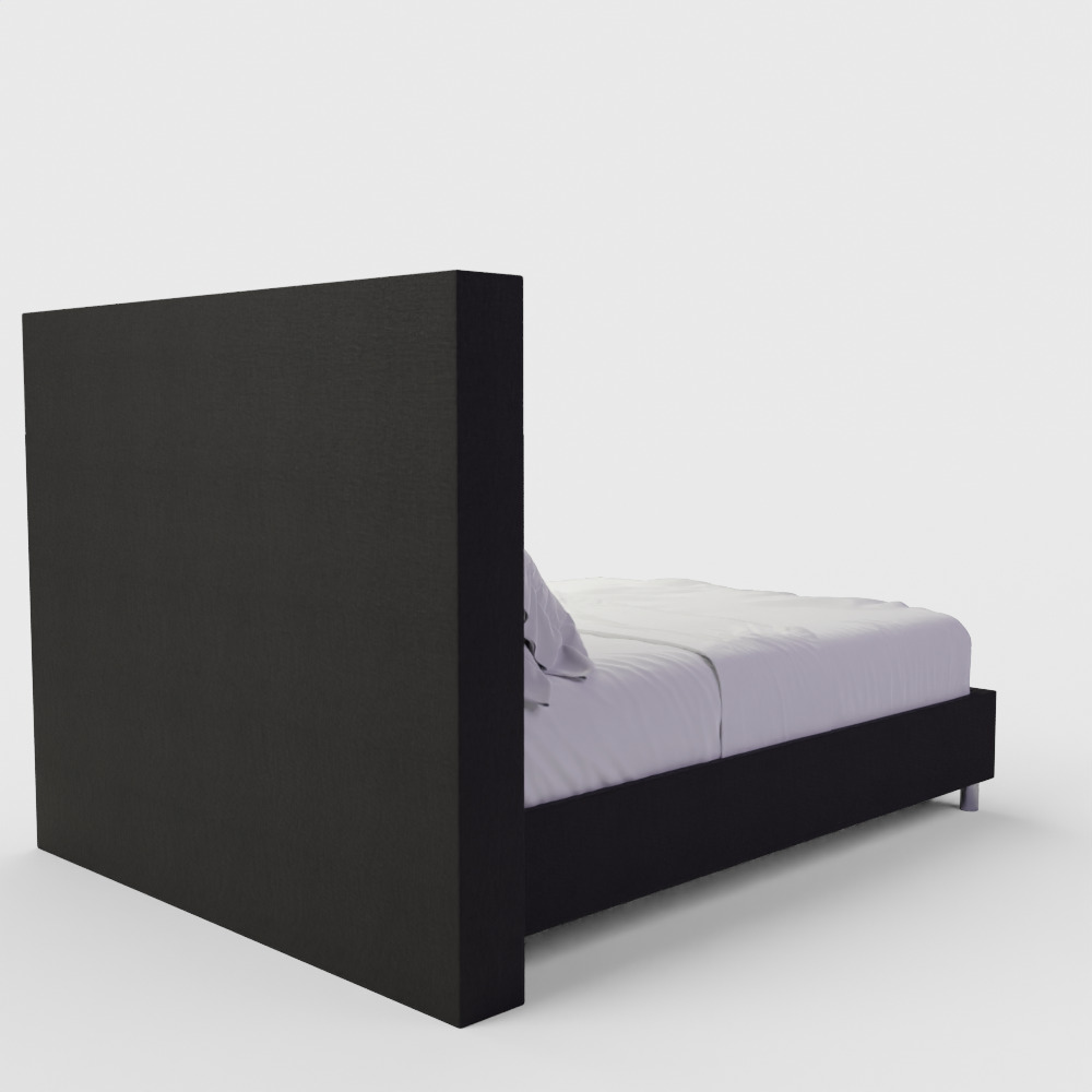 Modern Wingback Bed 3D model_9