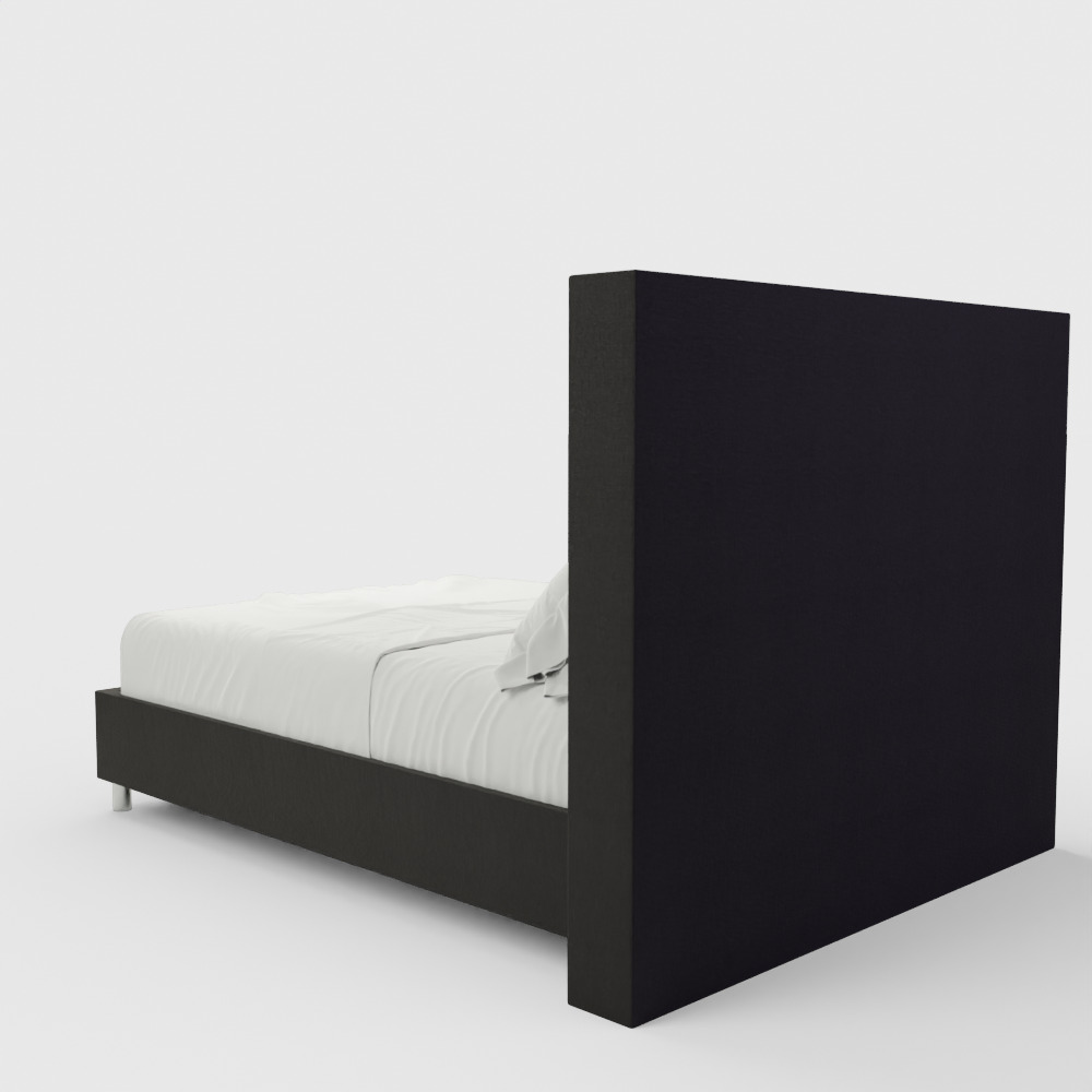 Modern Wingback Bed 3D model_8