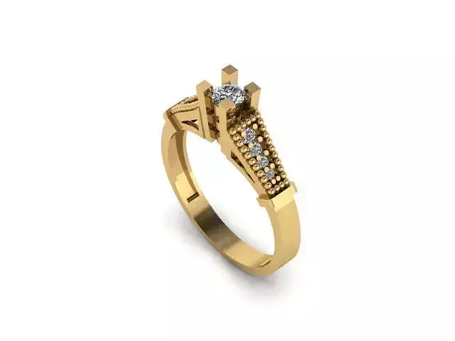 Female Solitaire Ring For Diamonds 3D print model