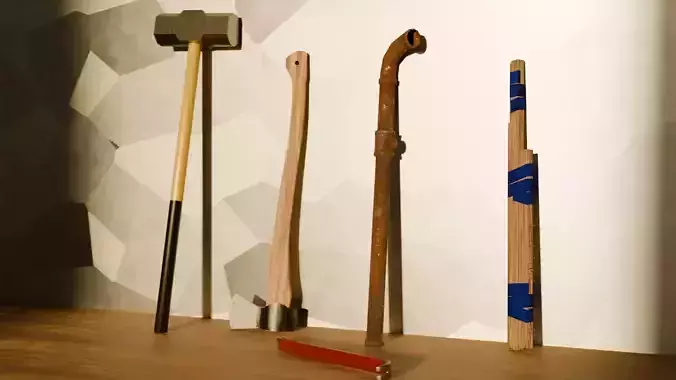 LowPoly Weapon Set Low-poly 3D model