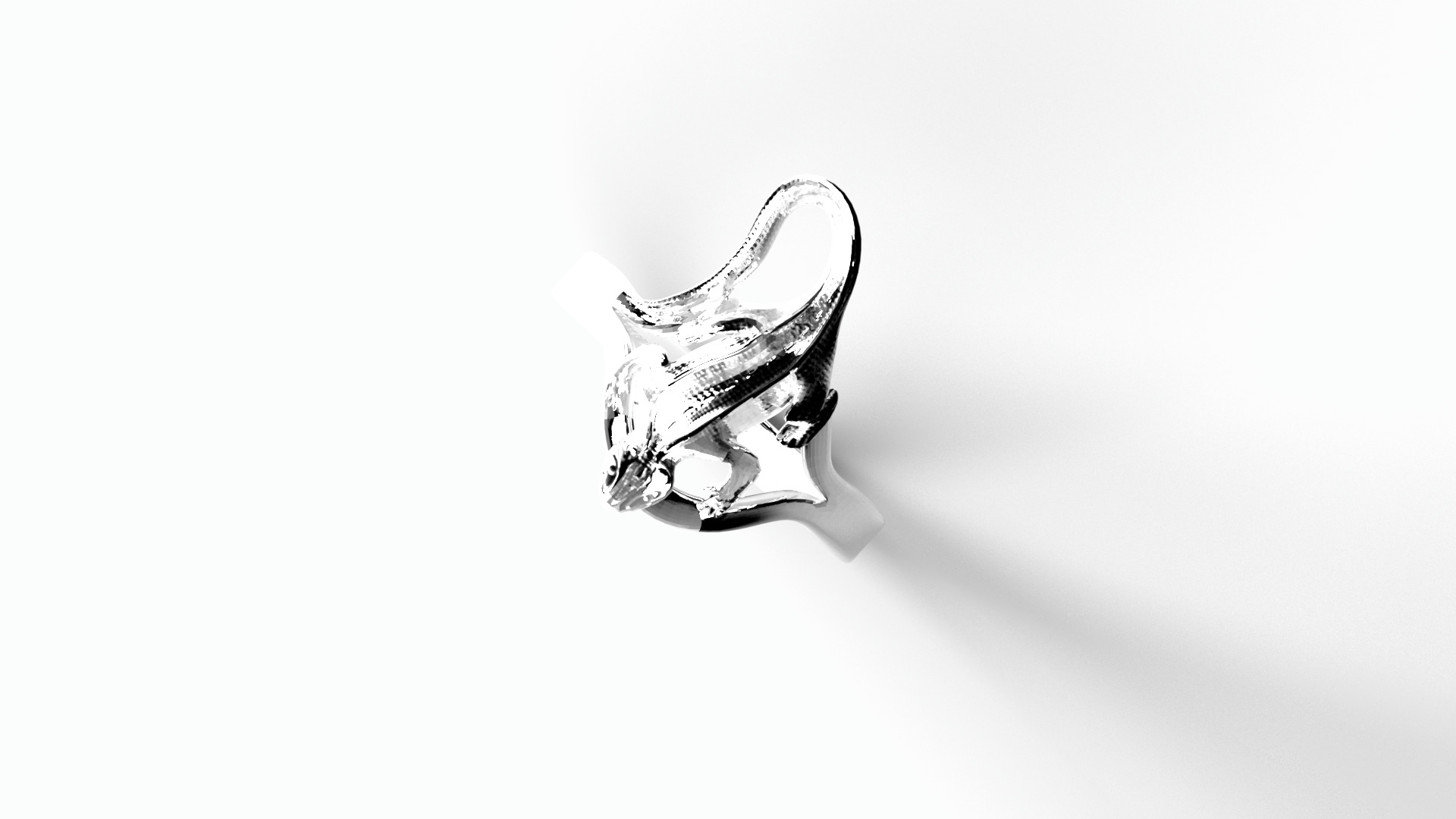 Lizard ring Low-poly 3D model_3