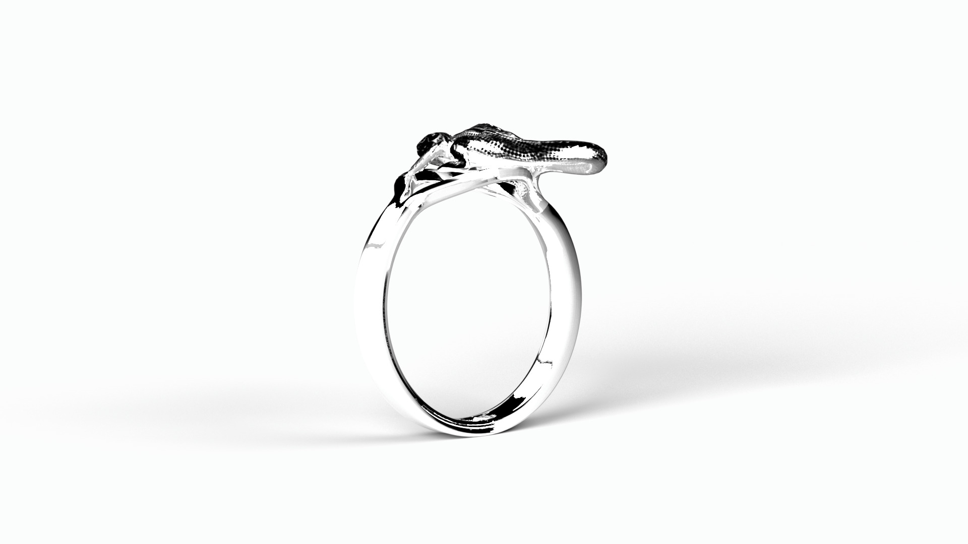 Lizard ring Low-poly 3D model_5