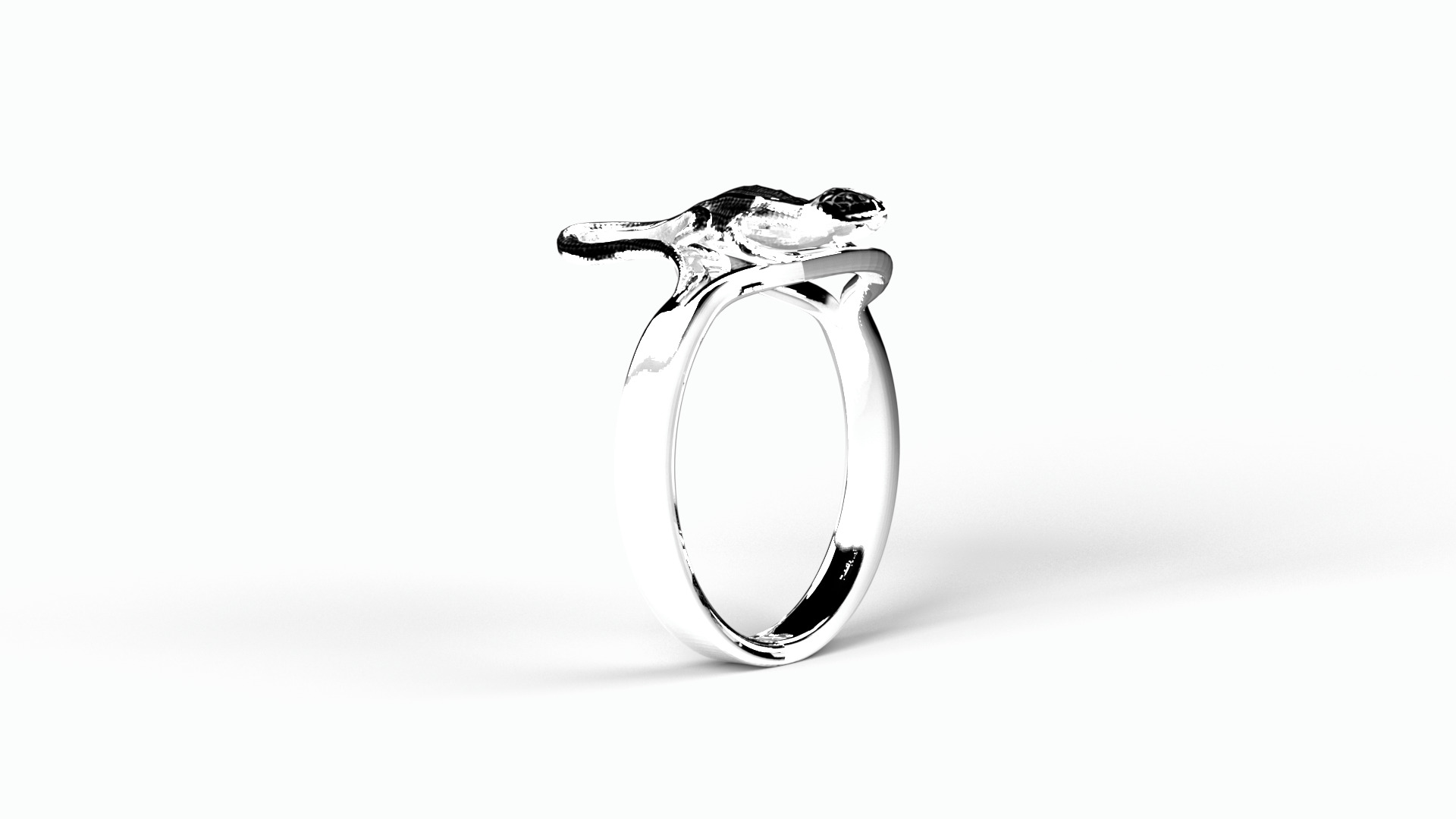 Lizard ring Low-poly 3D model_4