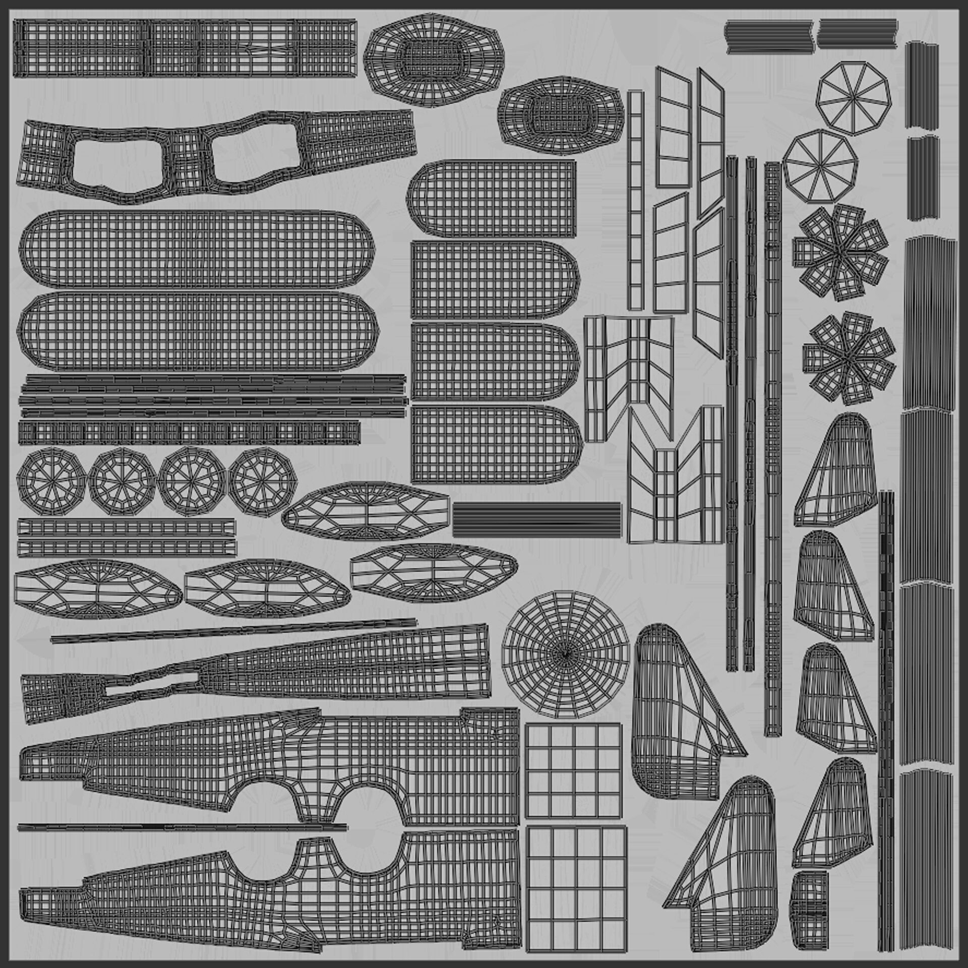 Wooden Plane Low-poly 3D model_7