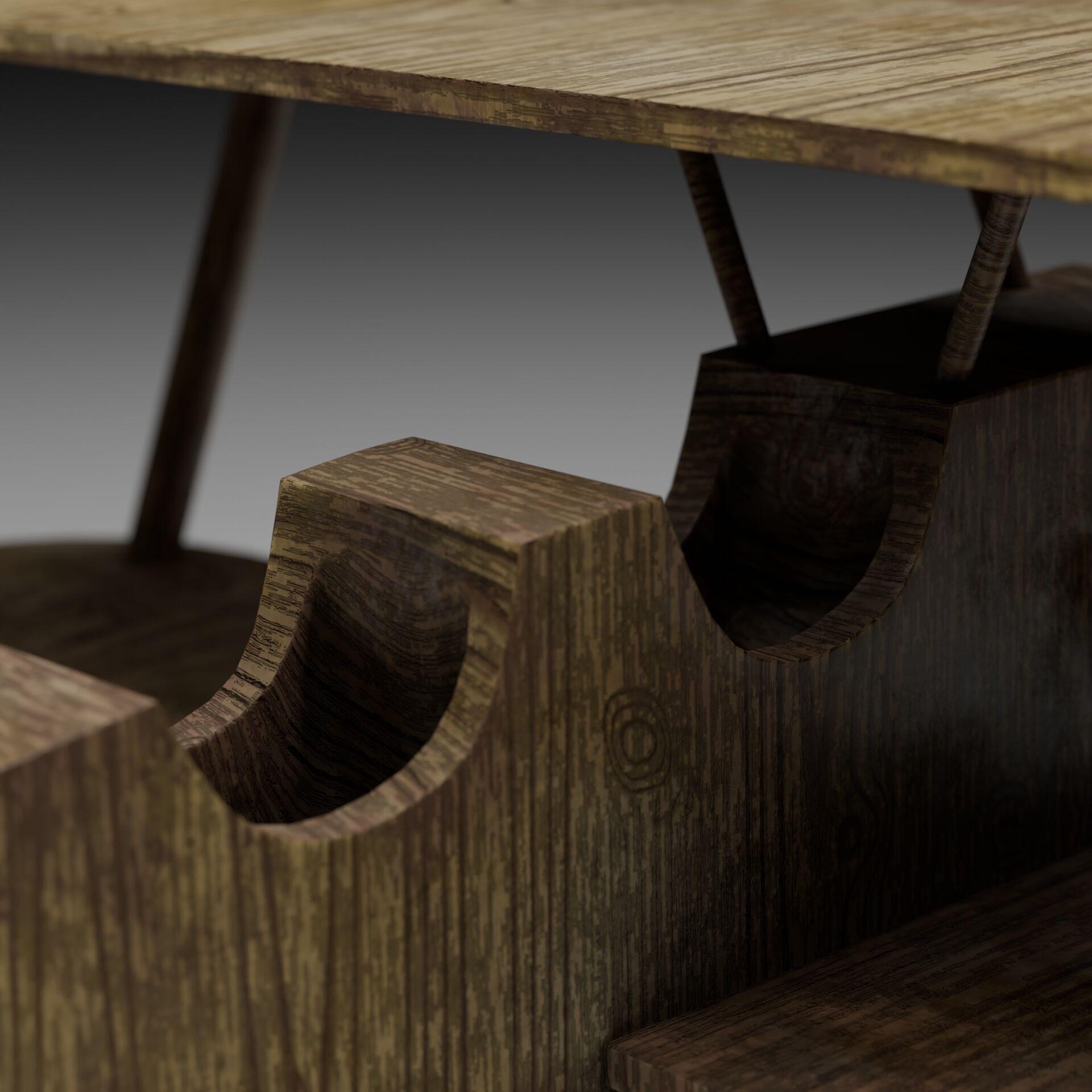 Wooden Plane Low-poly 3D model_3