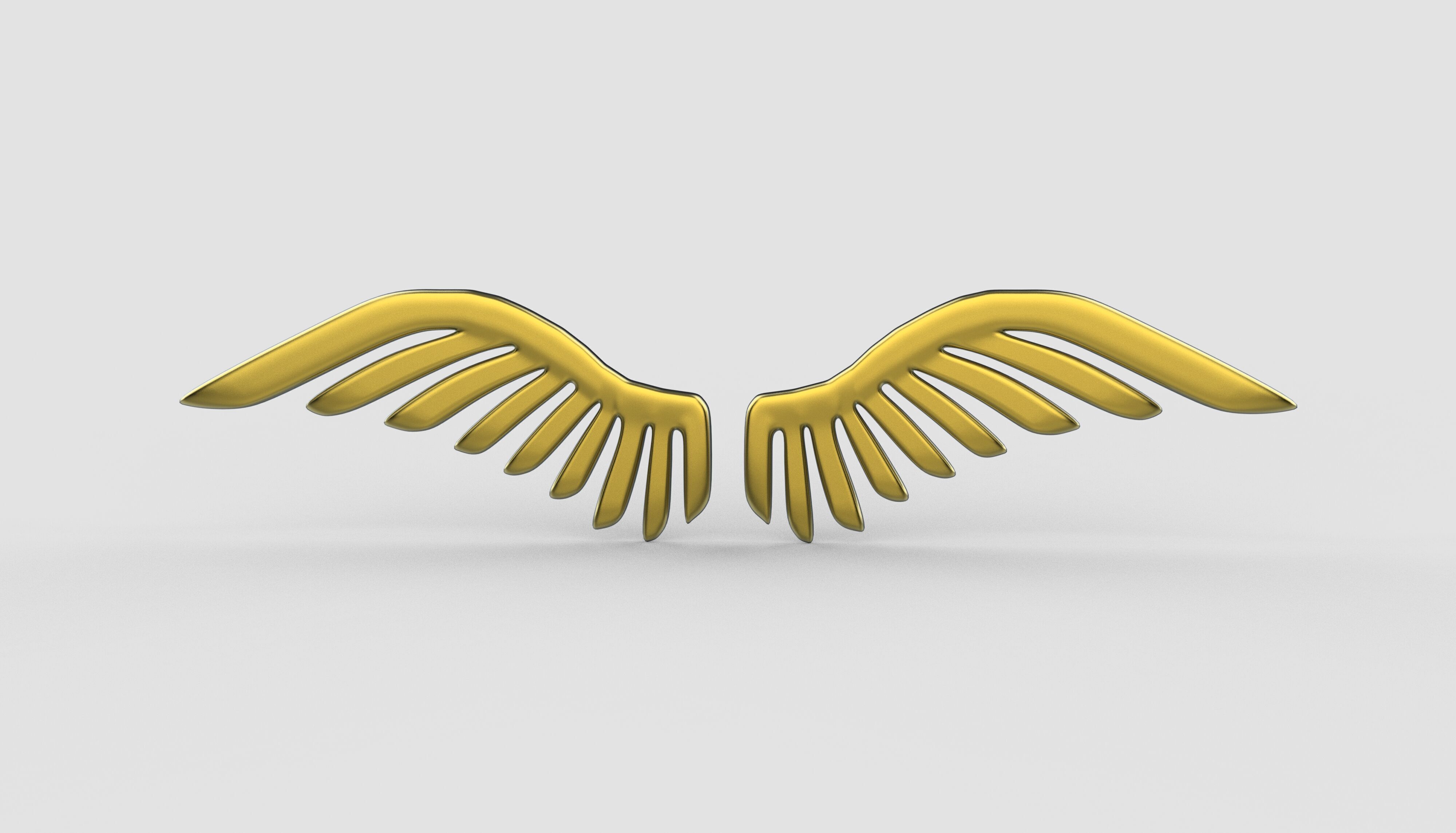 Golden Wings Logo 3D model_6