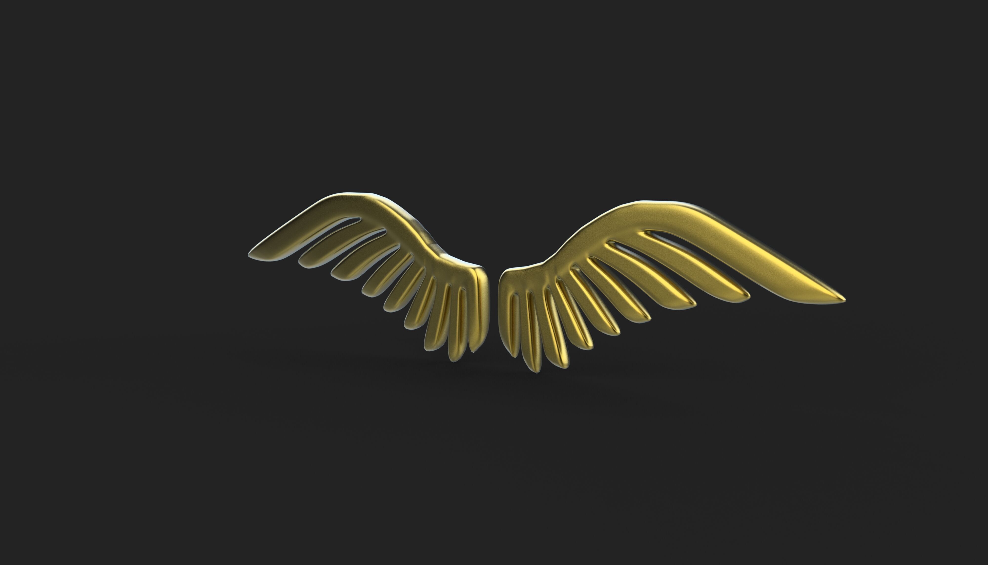 Golden Wings Logo 3D model_8