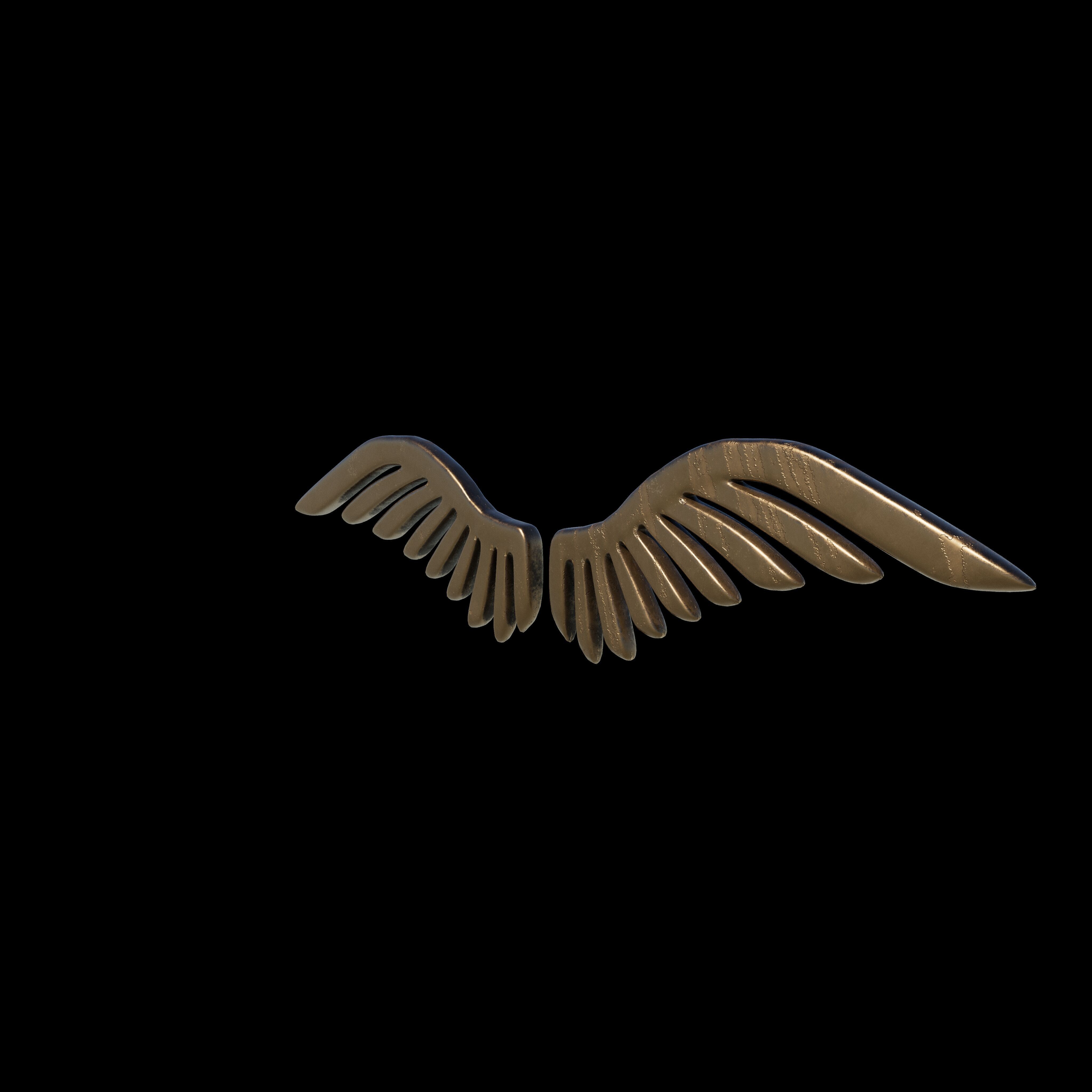 Golden Wings Logo 3D model_3