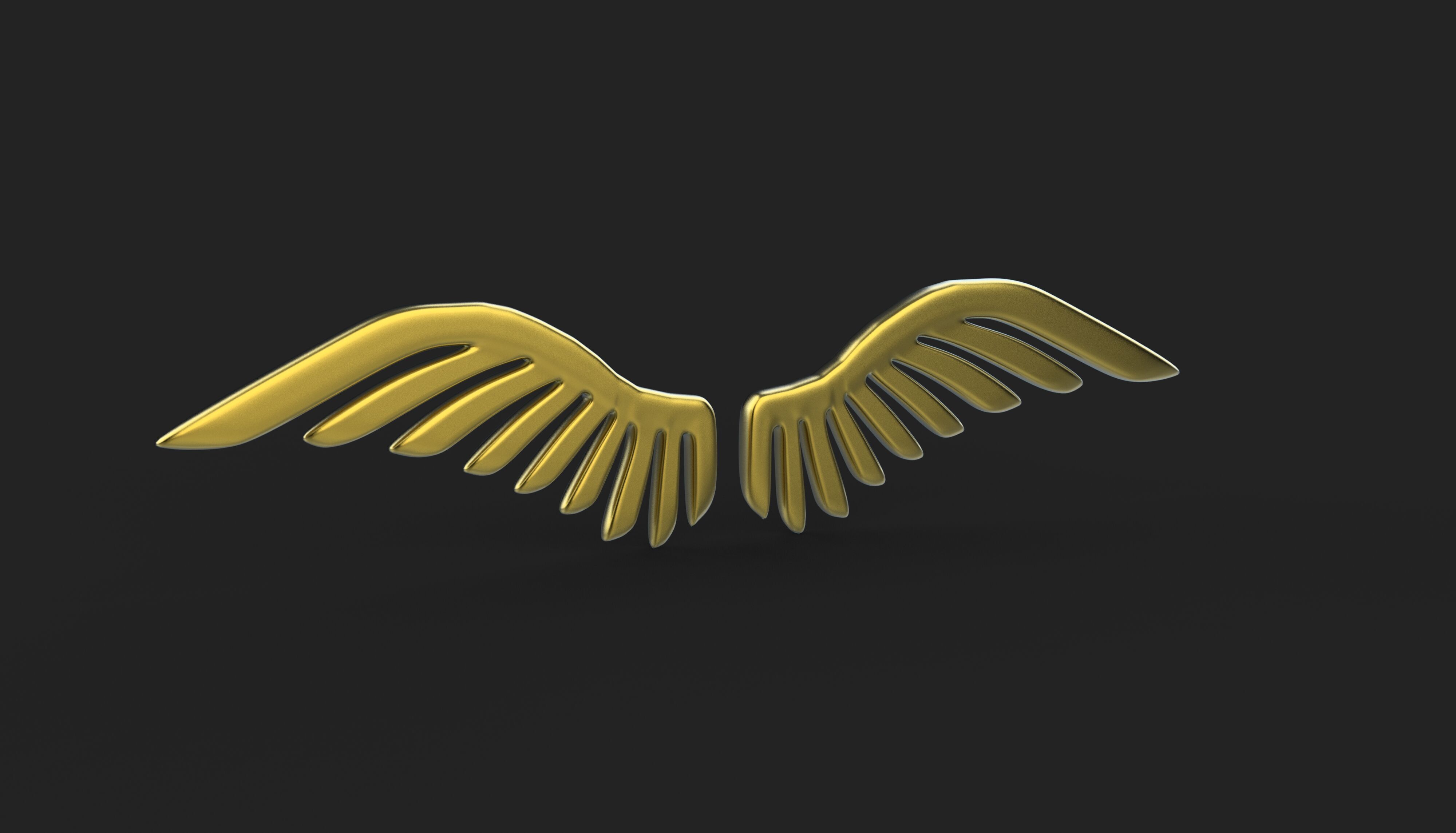 Golden Wings Logo 3D model_9