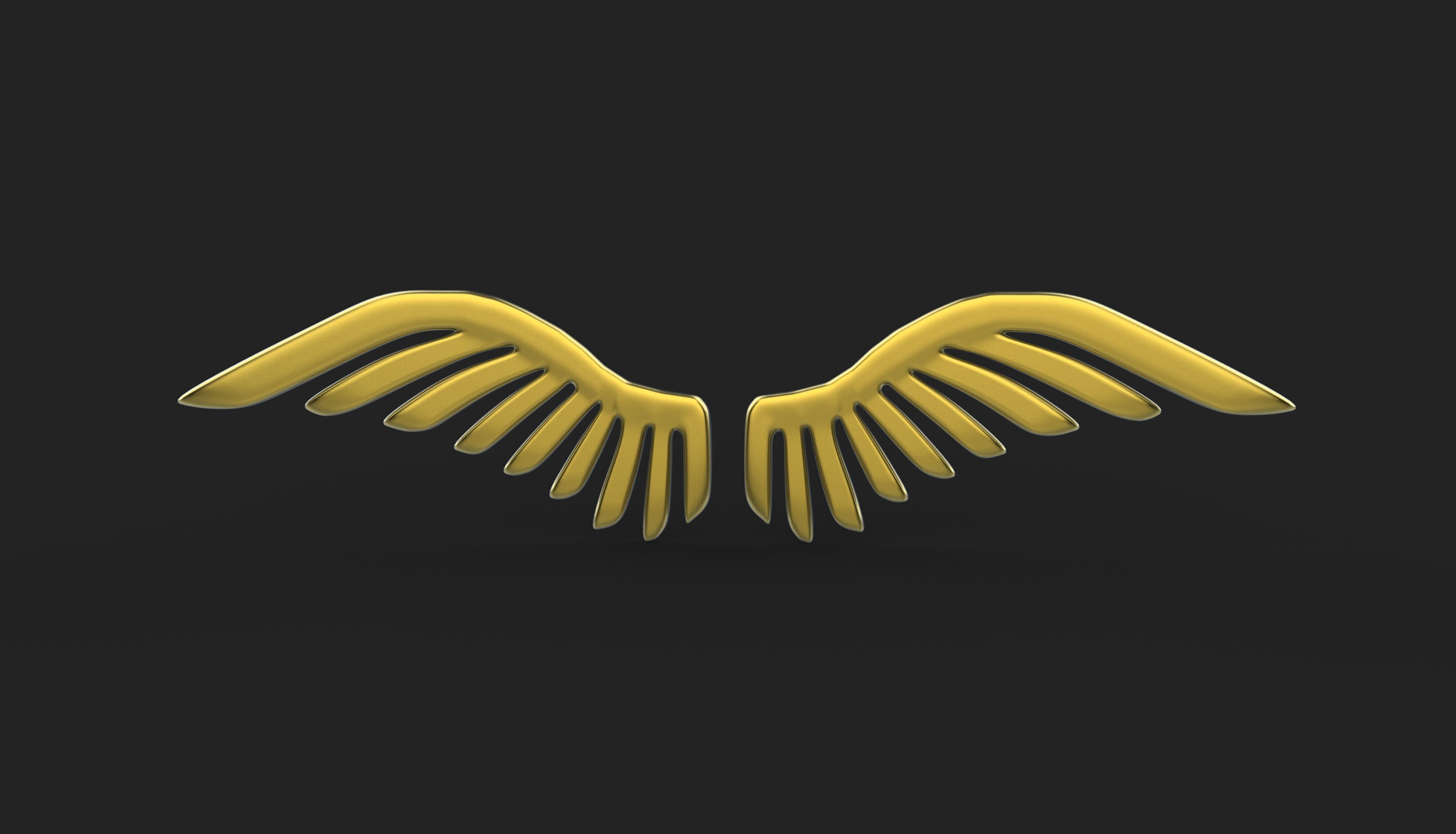 Golden Wings Logo 3D model_4