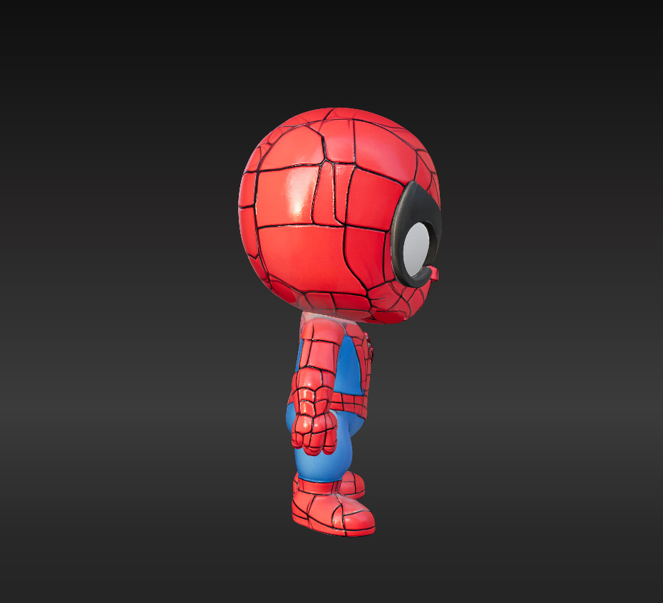 avenger package Ironman Spiderman And Batman Low-poly 3D model_7
