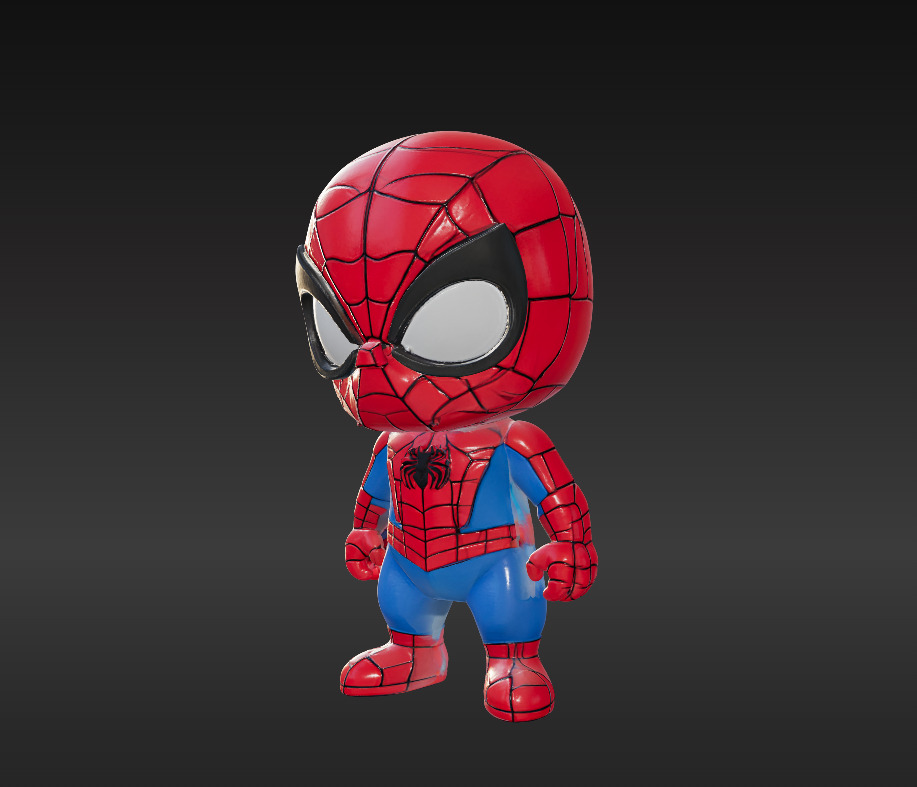 avenger package Ironman Spiderman And Batman Low-poly 3D model_1