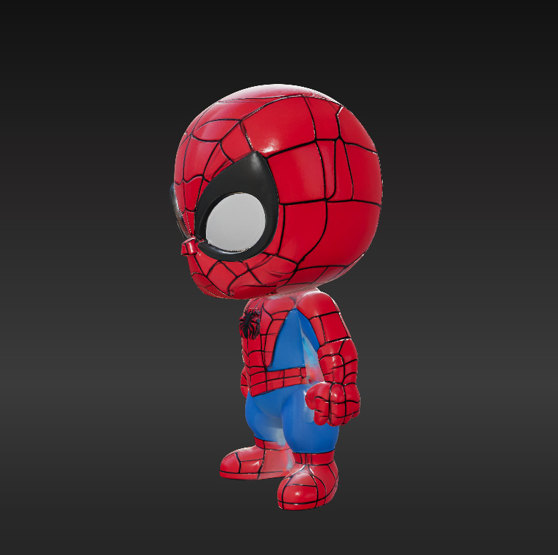 avenger package Ironman Spiderman And Batman Low-poly 3D model_2