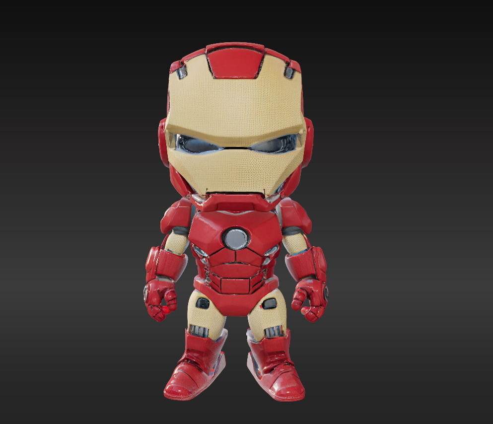 avenger package Ironman Spiderman And Batman Low-poly 3D model_12