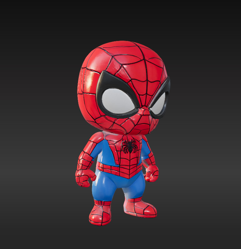 avenger package Ironman Spiderman And Batman Low-poly 3D model_9