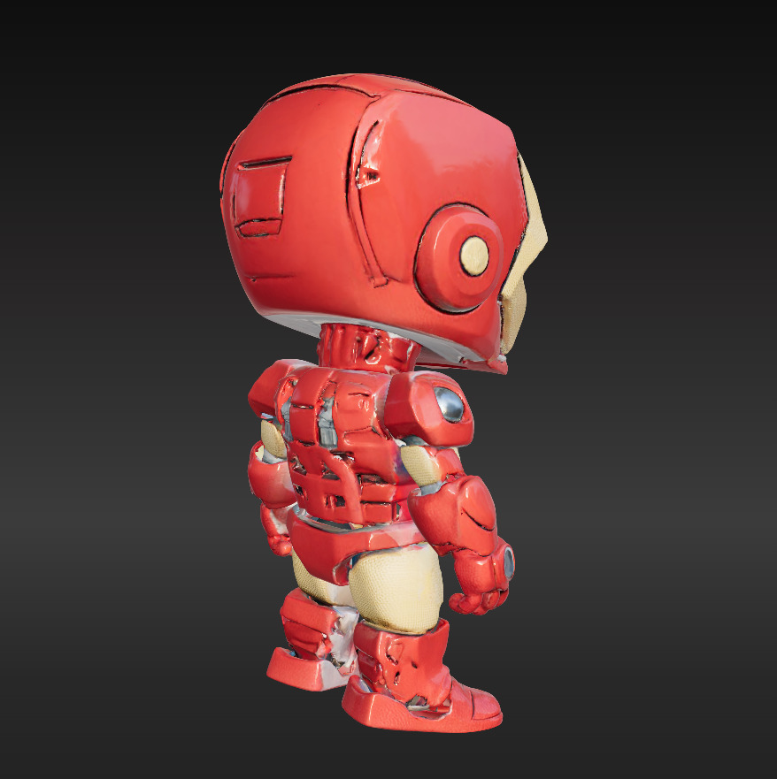 avenger package Ironman Spiderman And Batman Low-poly 3D model_17