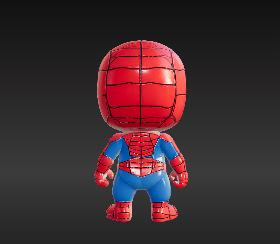 avenger package Ironman Spiderman And Batman Low-poly 3D model_5