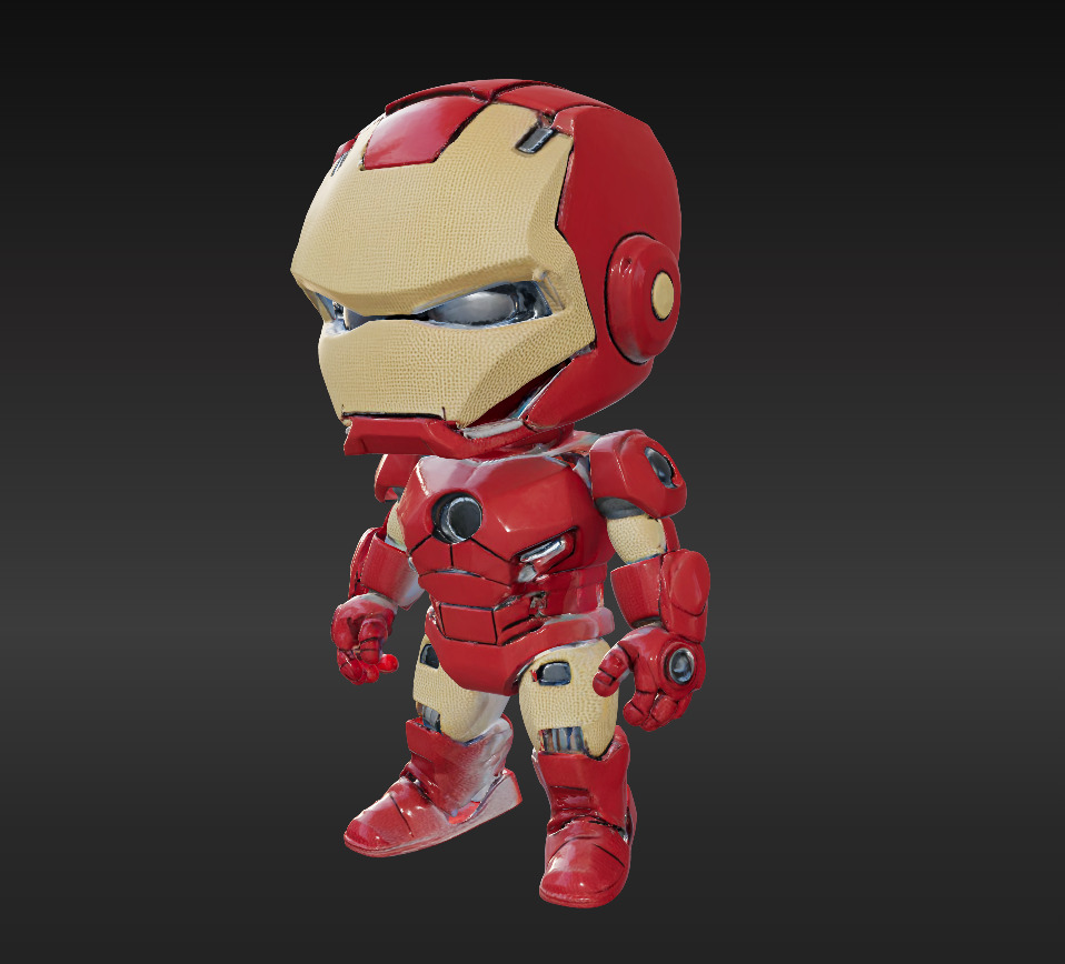 avenger package Ironman Spiderman And Batman Low-poly 3D model_18