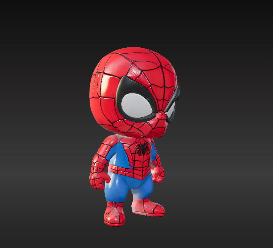 avenger package Ironman Spiderman And Batman Low-poly 3D model_8