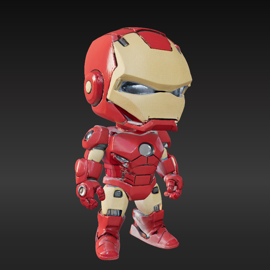 avenger package Ironman Spiderman And Batman Low-poly 3D model_20