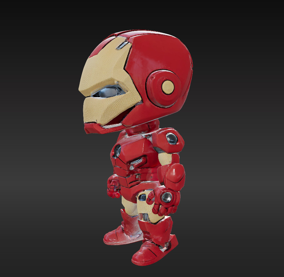 avenger package Ironman Spiderman And Batman Low-poly 3D model_15