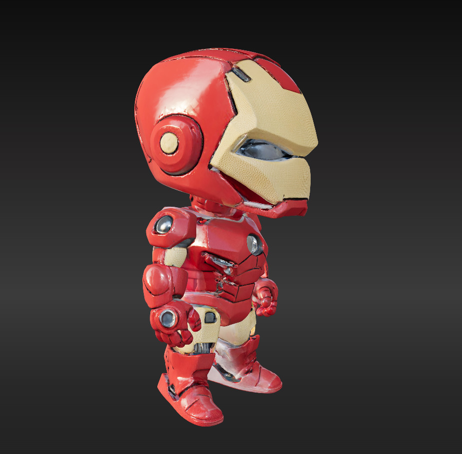 avenger package Ironman Spiderman And Batman Low-poly 3D model_16