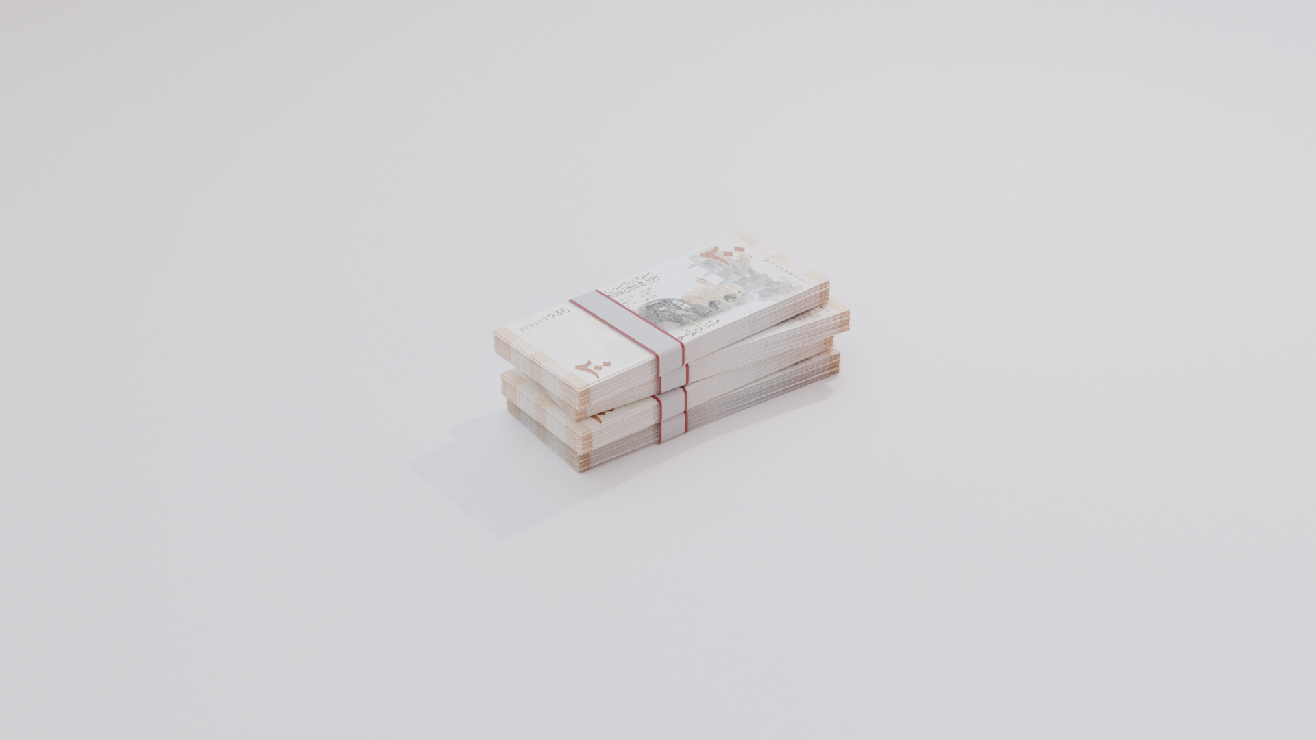 200 Syria Syrian Pound Currency Low-poly 3D model_5
