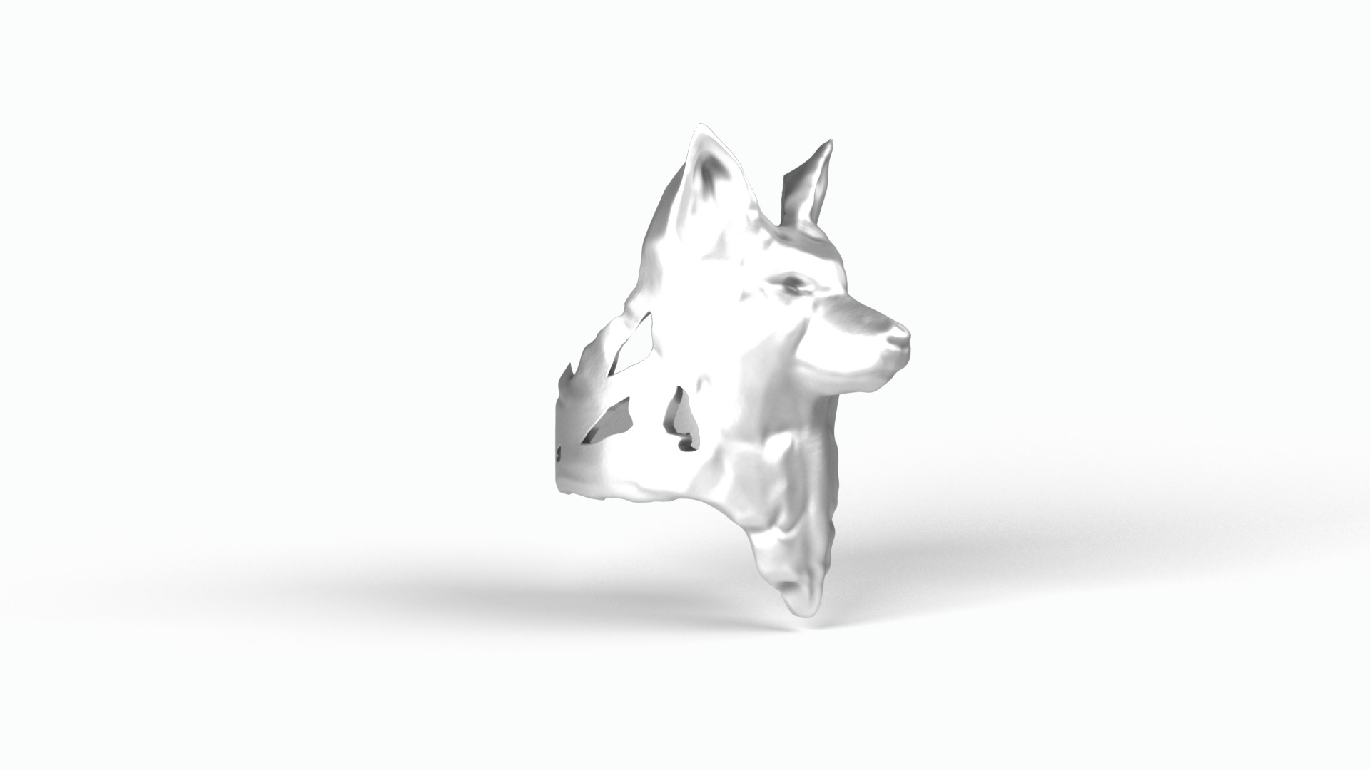 Wolf ring 3D model_4