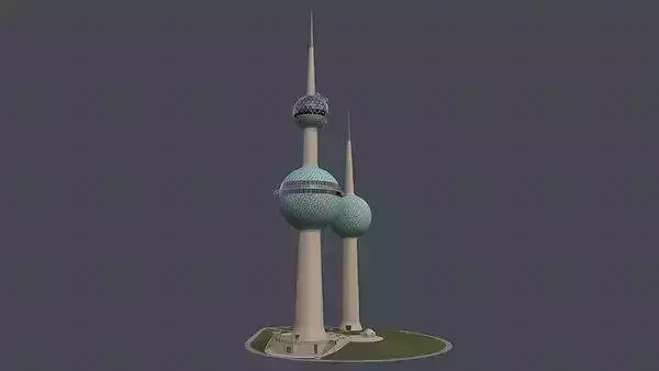 kuwait towers 3d