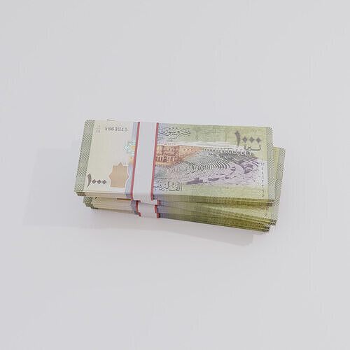 1000 Syria Syrian Pound Currency Low-poly 3D model
