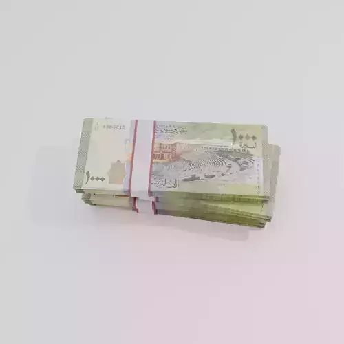 1000 Syria Syrian Pound Currency Low-poly 3D model