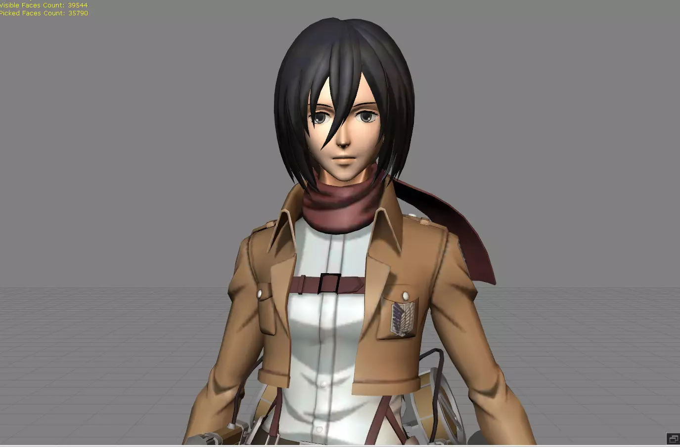 Mikasa AOT Low-poly 3D model_0