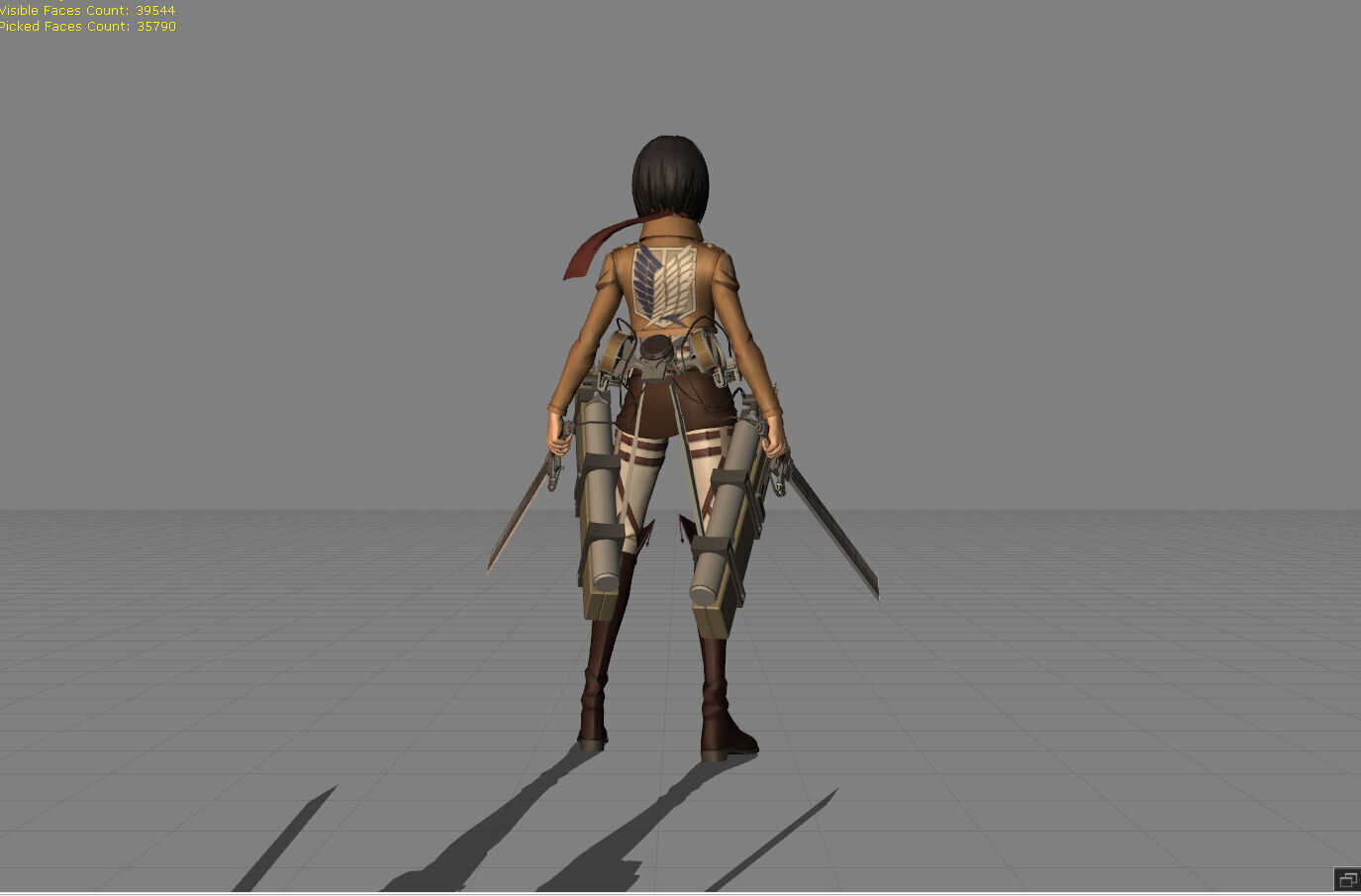Mikasa AOT Low-poly 3D model_5