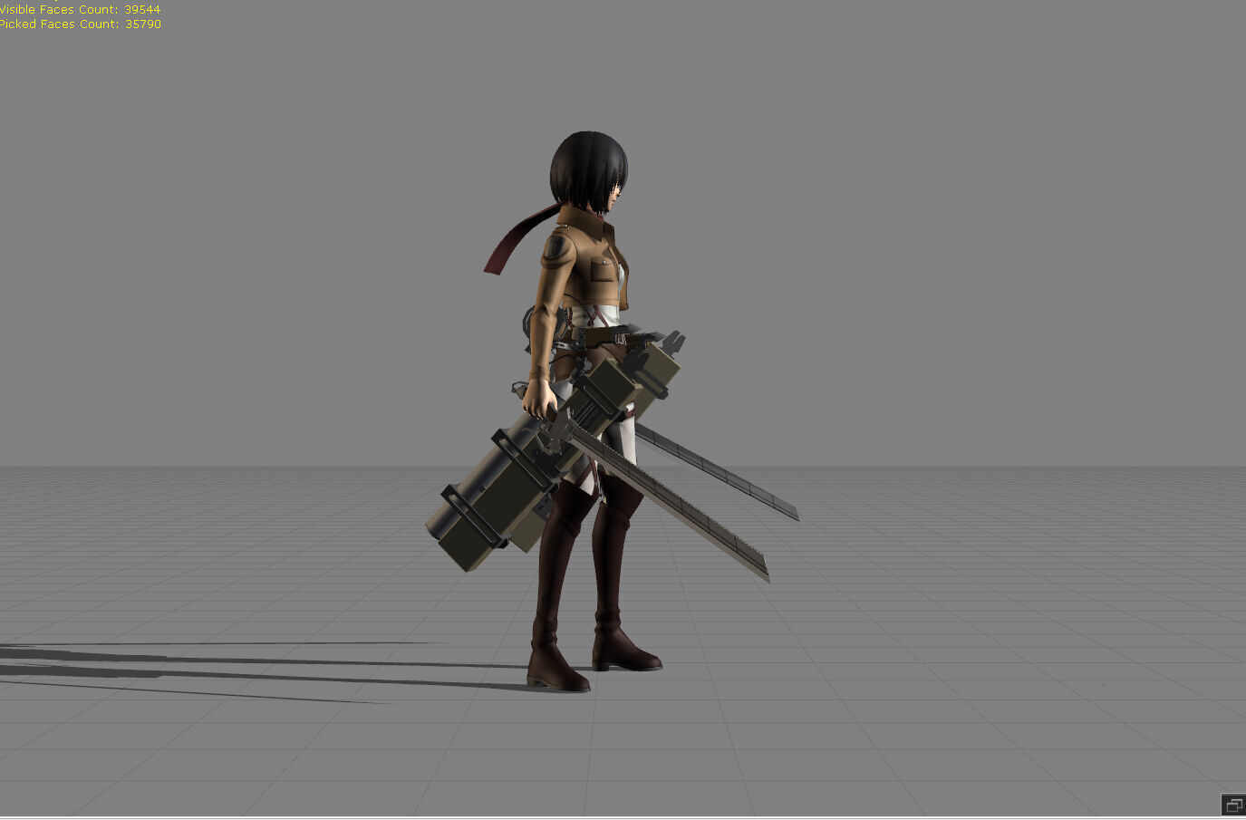 Mikasa AOT Low-poly 3D model_3