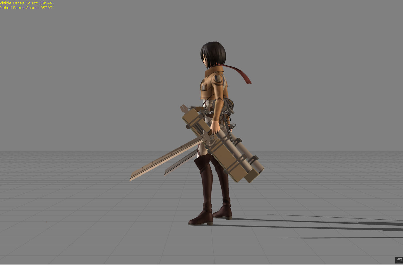 Mikasa AOT Low-poly 3D model_4