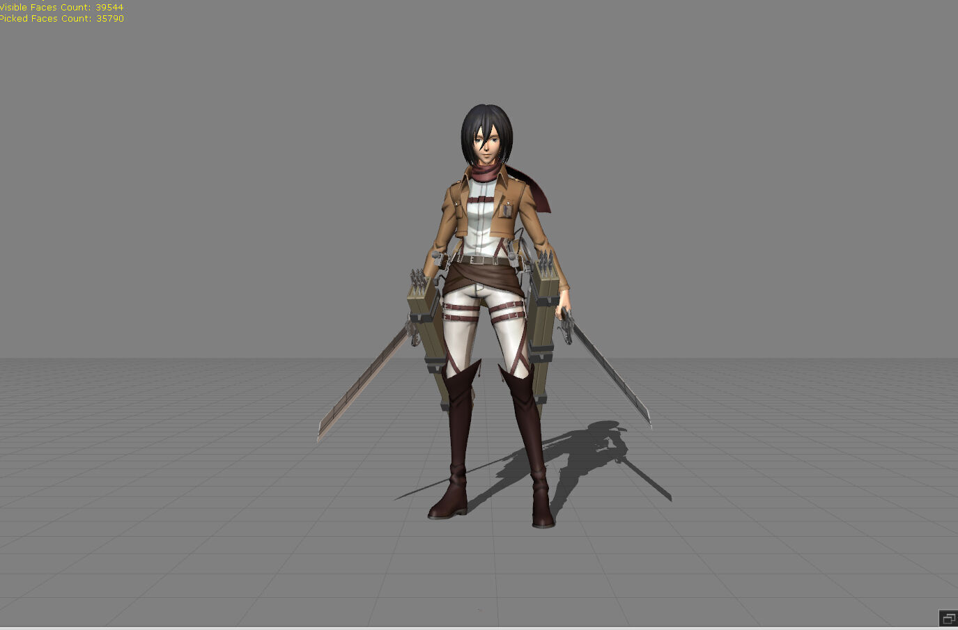 Mikasa AOT Low-poly 3D model_2