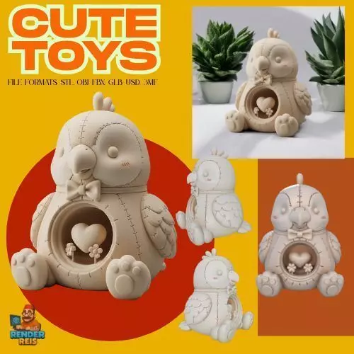 3D Printable Cute Parrot Figurine 3D print model_0