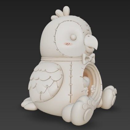 3D Printable Cute Parrot Figurine 3D print model_4