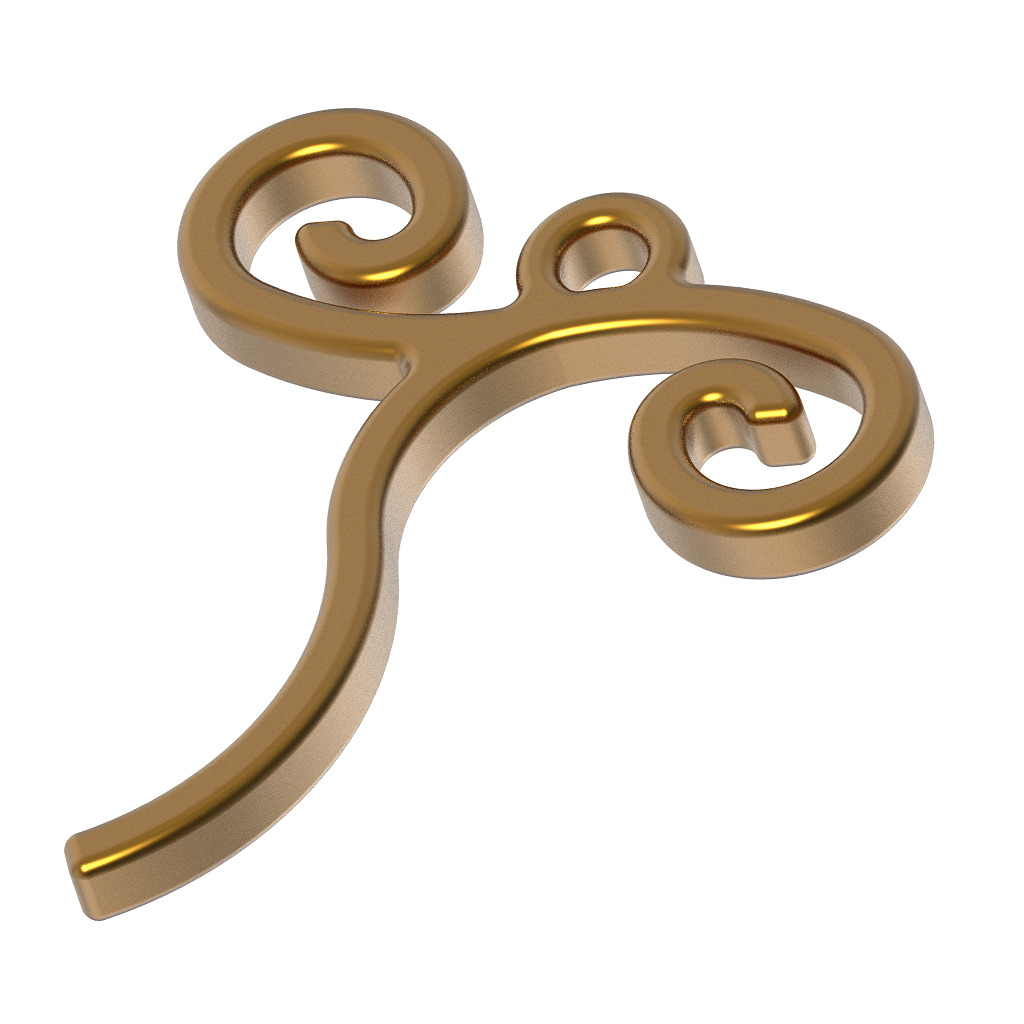 Stylish Pendant Letter T 3D print model_2