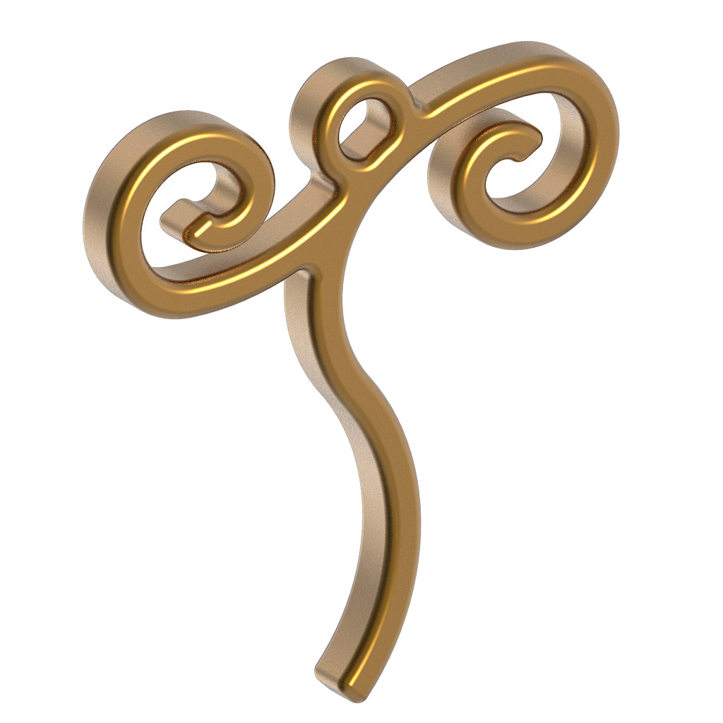 Stylish Pendant Letter T 3D print model_1