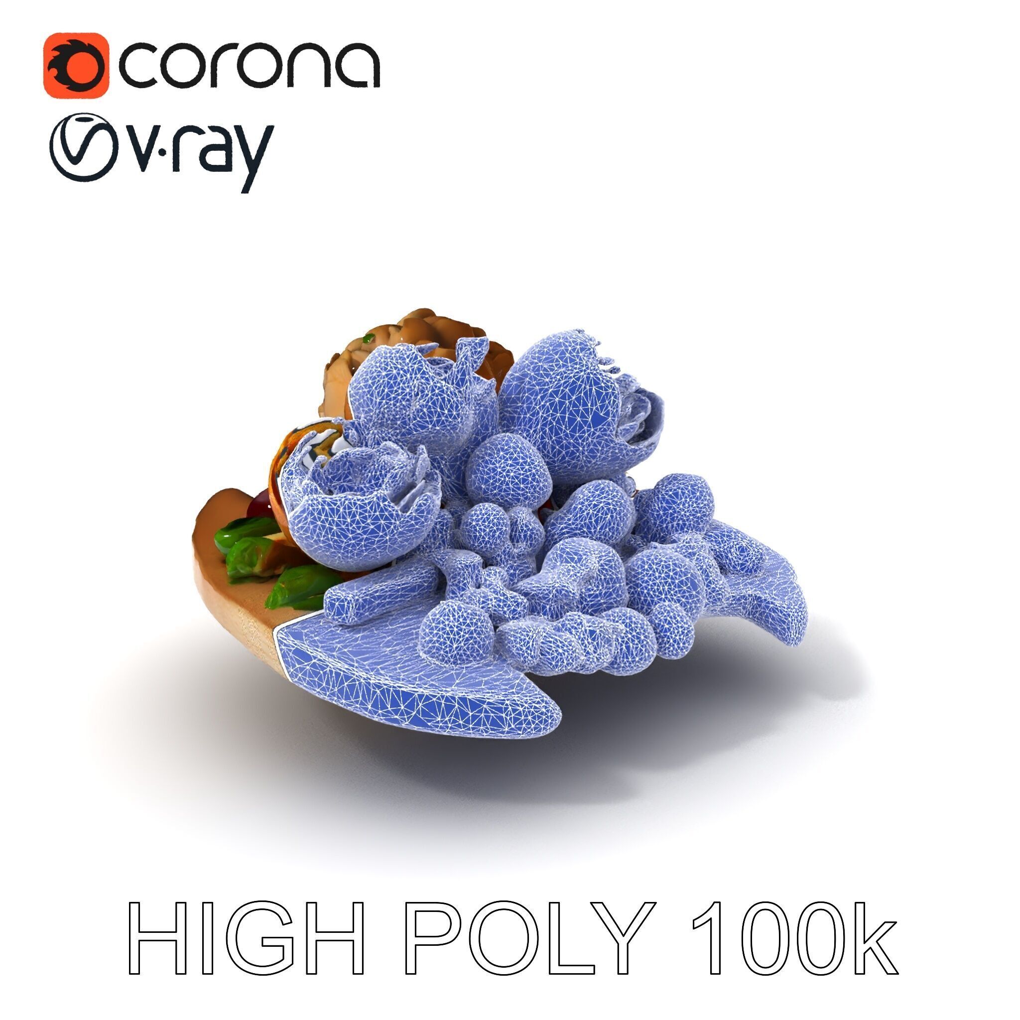 Gourmet Appetizer Platter D Model Pack Low-poly 3D model_4