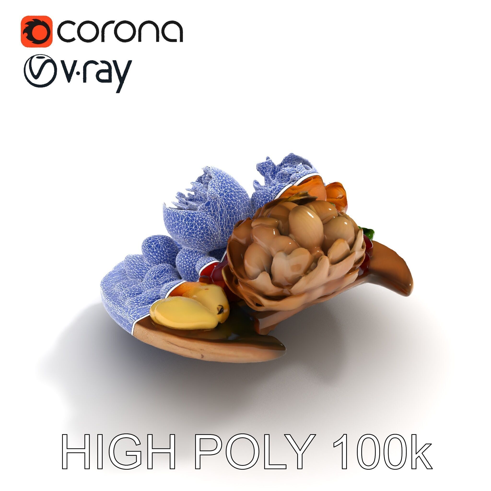 Gourmet Appetizer Platter D Model Pack Low-poly 3D model_20