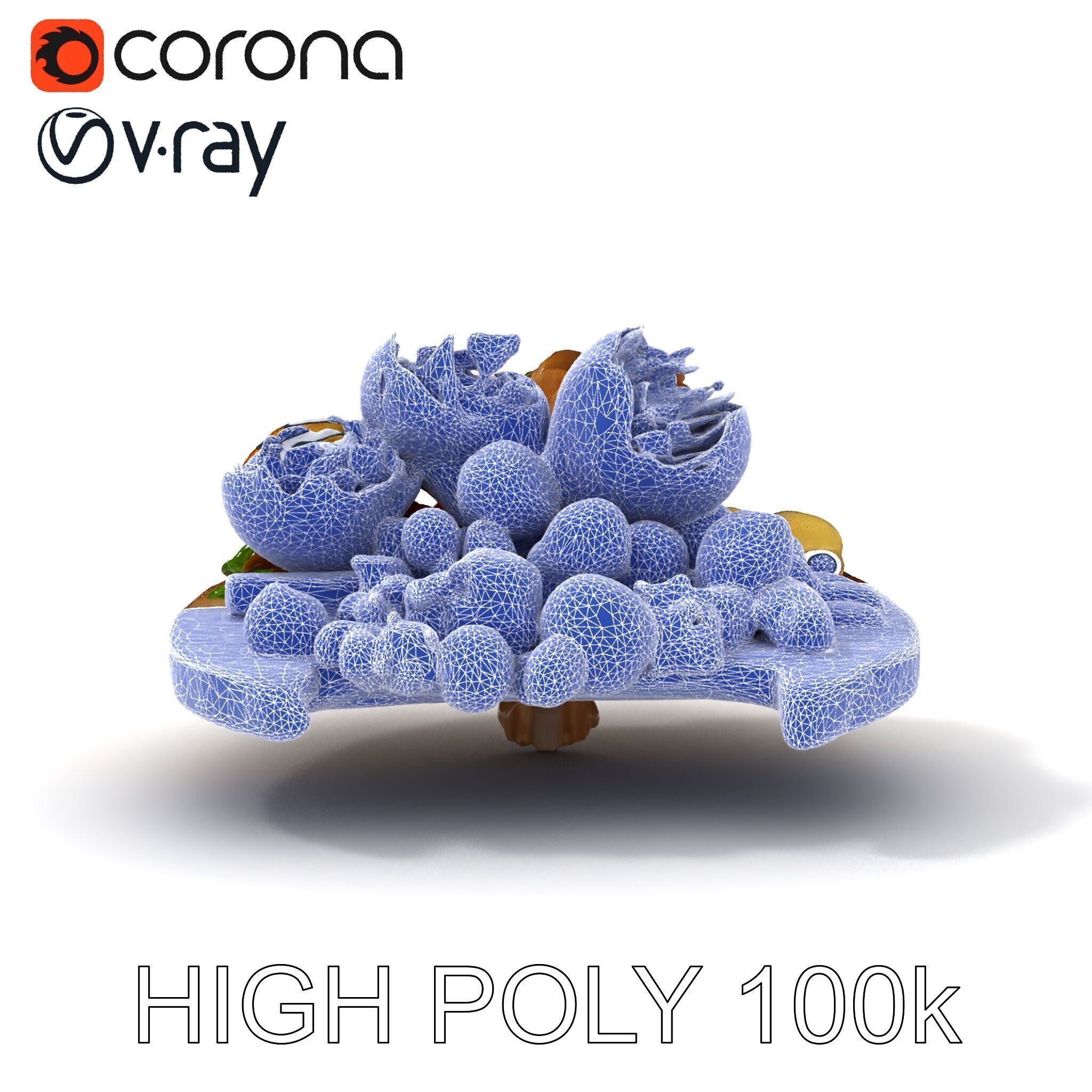 Gourmet Appetizer Platter D Model Pack Low-poly 3D model_15