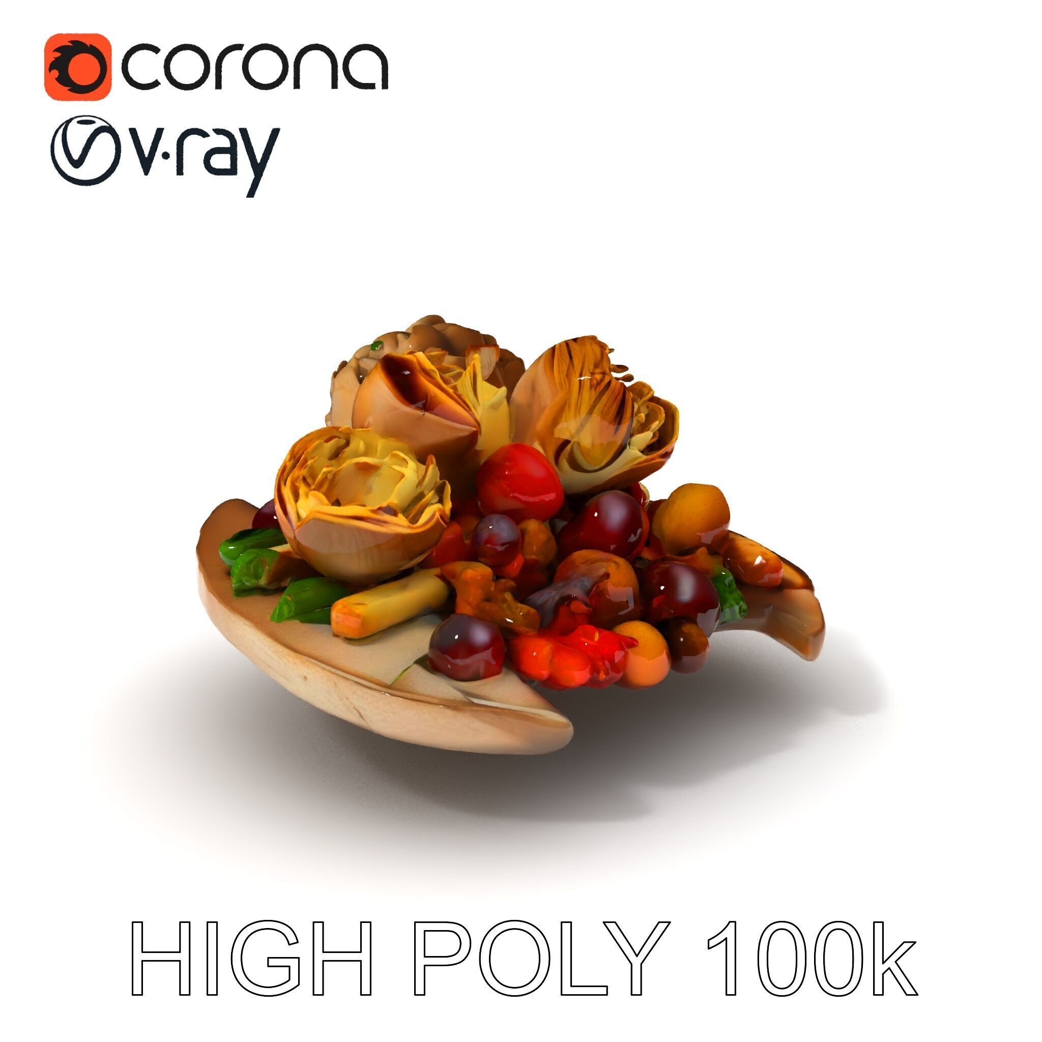 Gourmet Appetizer Platter D Model Pack Low-poly 3D model_18